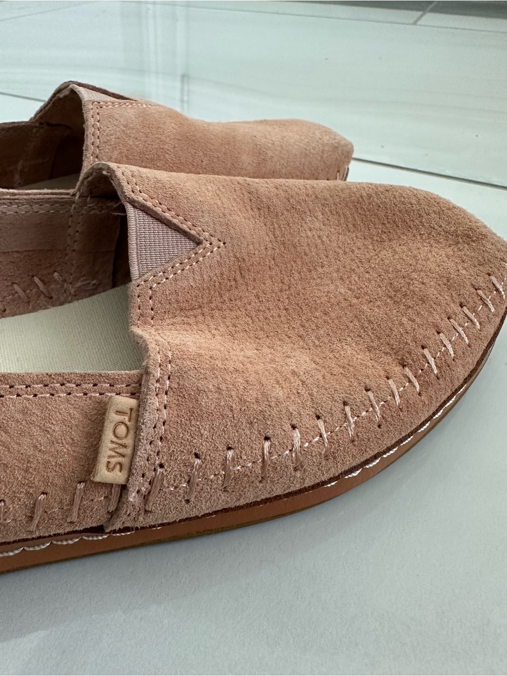 TOMS Women’s Alpargata Leather Wrap Classics – Size 8.5 – Sand Pink Suede – NWOT - Picture 8 of 13